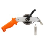 Tankbåndmål 10M med rustfrit stålbånd med mm/tomme graduering inkl. rustfrit stållod lod (Type SR)